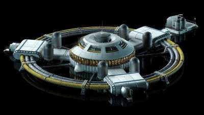 现代科幻太空基地器材设备3D模型下载